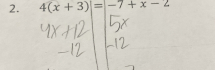 4(x+3)|=| -7+x-2