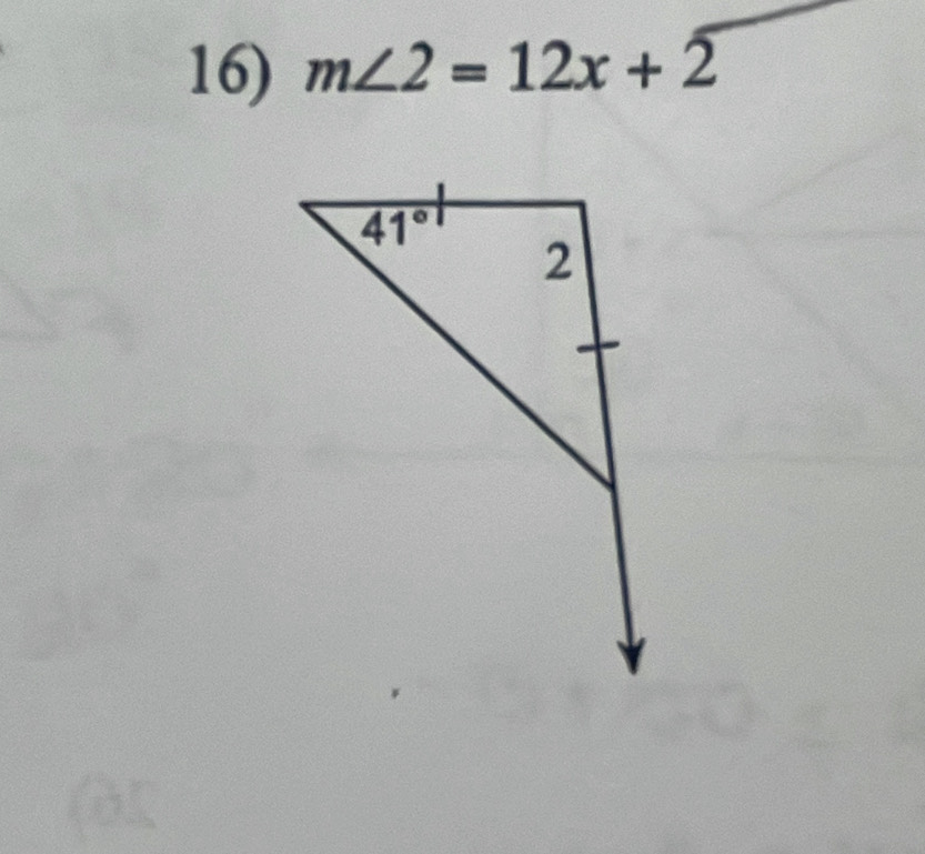 m∠ 2=12x+2