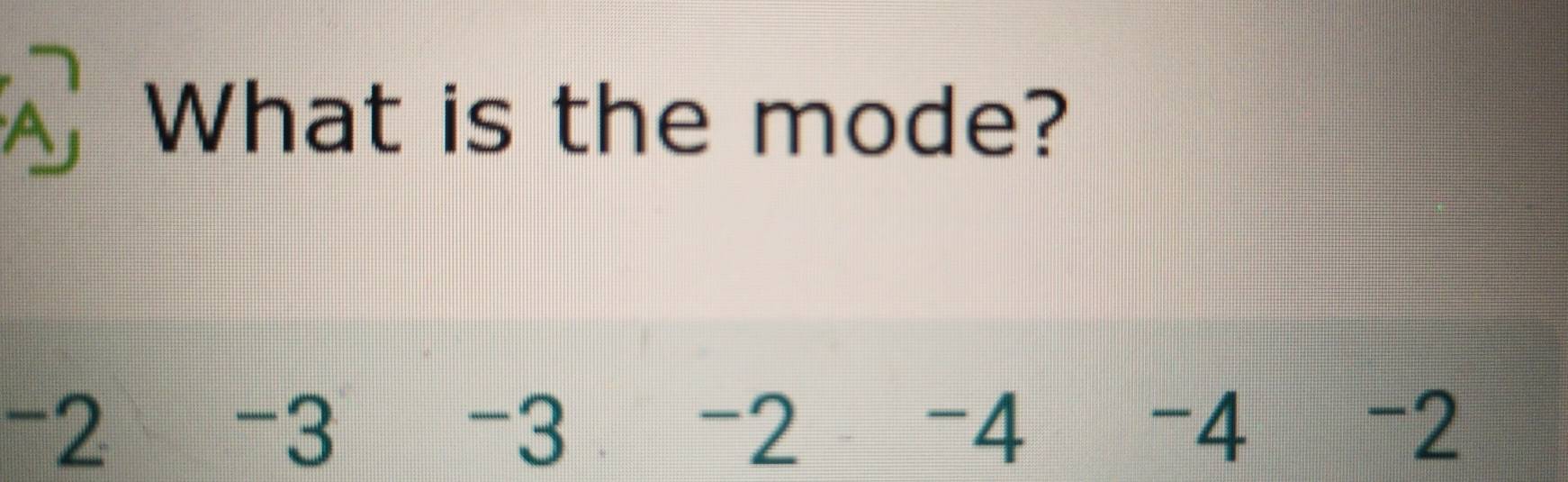 What is the mode?
-2 -3 -3 -2 -4 -4 -2