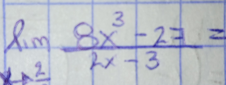 limlimits _xto 2 (8x^3-27)/2x-3 =