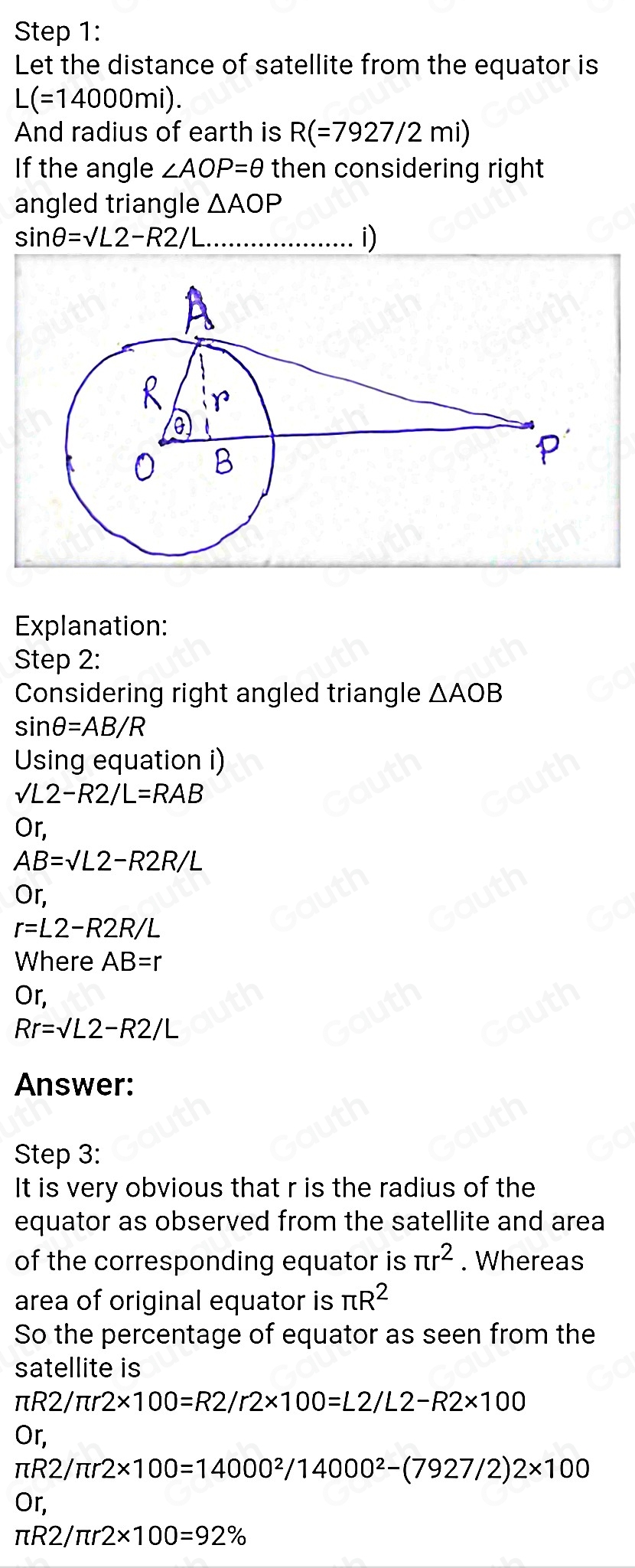 Solved: The figure shows a stationary communications satellite ...