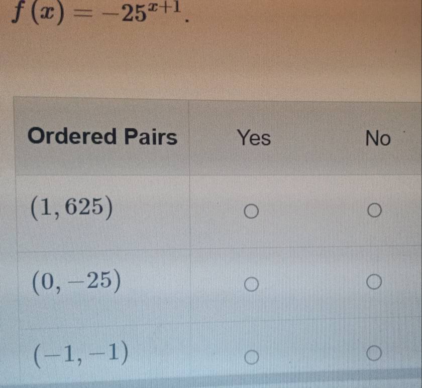 f(x)=-25^(x+1).