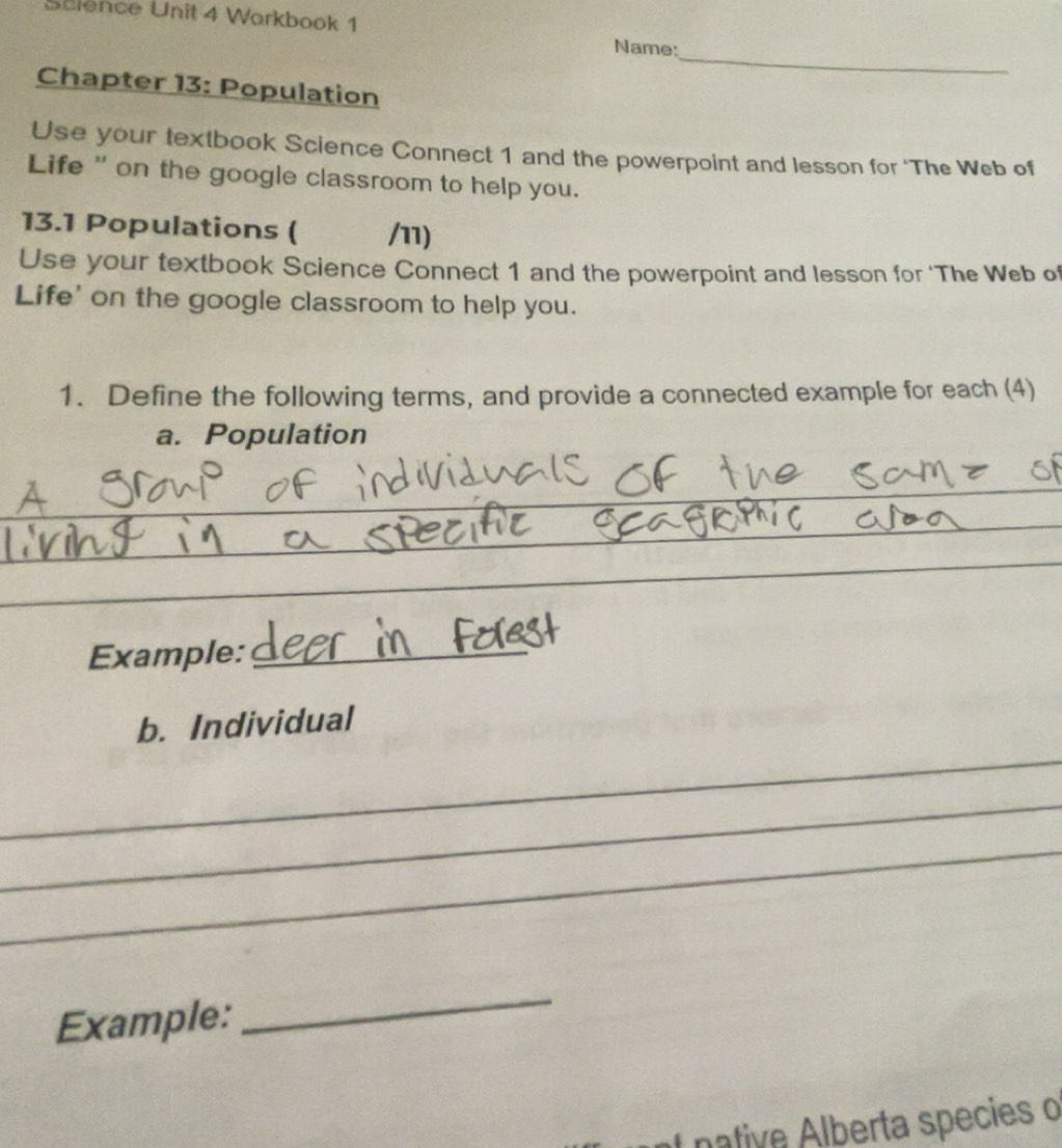Solved: Science Unit 4 Workbook 1 _ Name: Chapter 13: Population Use ...