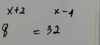 8^(x+2)=32^(x-4)