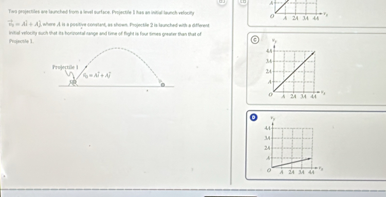 Solved: A Two projectiles are launched from a level surface. Projectile ...