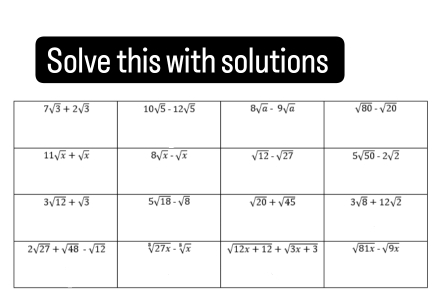 Solve this with solutions