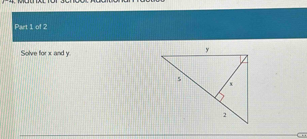 Solve for x and y.