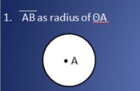 overline AB as radius of QA