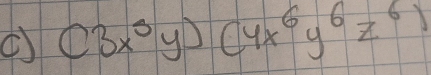 (3x^3y)(4x^6y^6z^6)