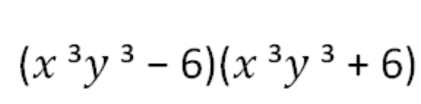 (x^3y^3-6)(x^3y^3+6)