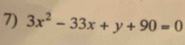 3x^2-33x+y+90=0