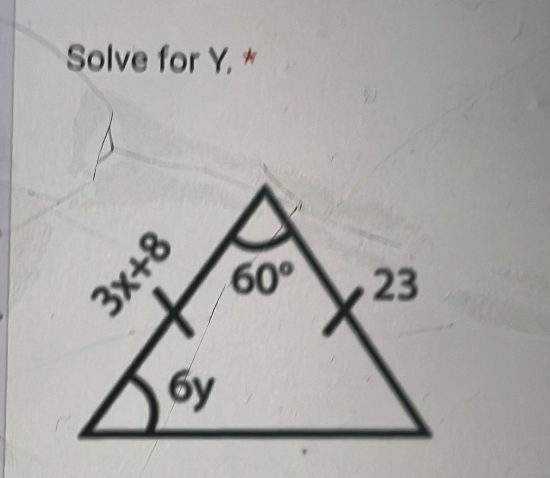 Solve for Y. *
71