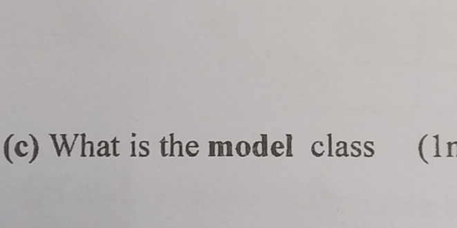 What is the model class (1n