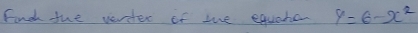 Find the verder of the equahen y=6-x^2