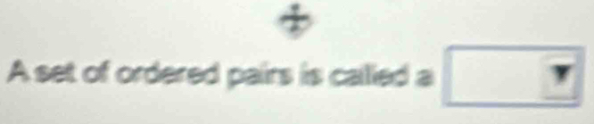 A set of ordered pairs is called a ?