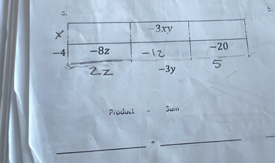 Product - Sum 
_ 
_= 
_