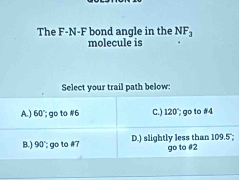 The F-N-F bond angle in the NF_3
molecule is 
;