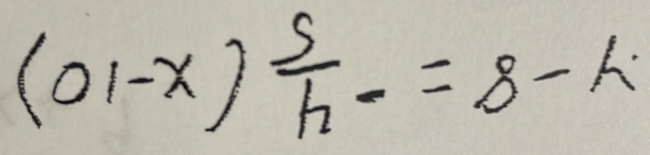 (01-x) s/h .=s-k