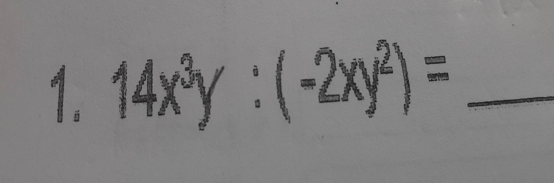 14x^3y:(-2xy^2)= _