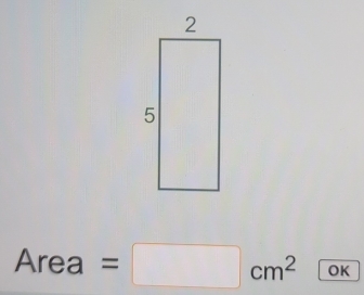 Area =□ cm^2 OK