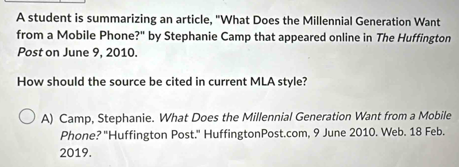 Solved: A student is summarizing an article, 