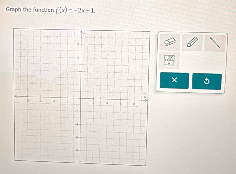 Graph the function f(x)=-2x-1. 
×