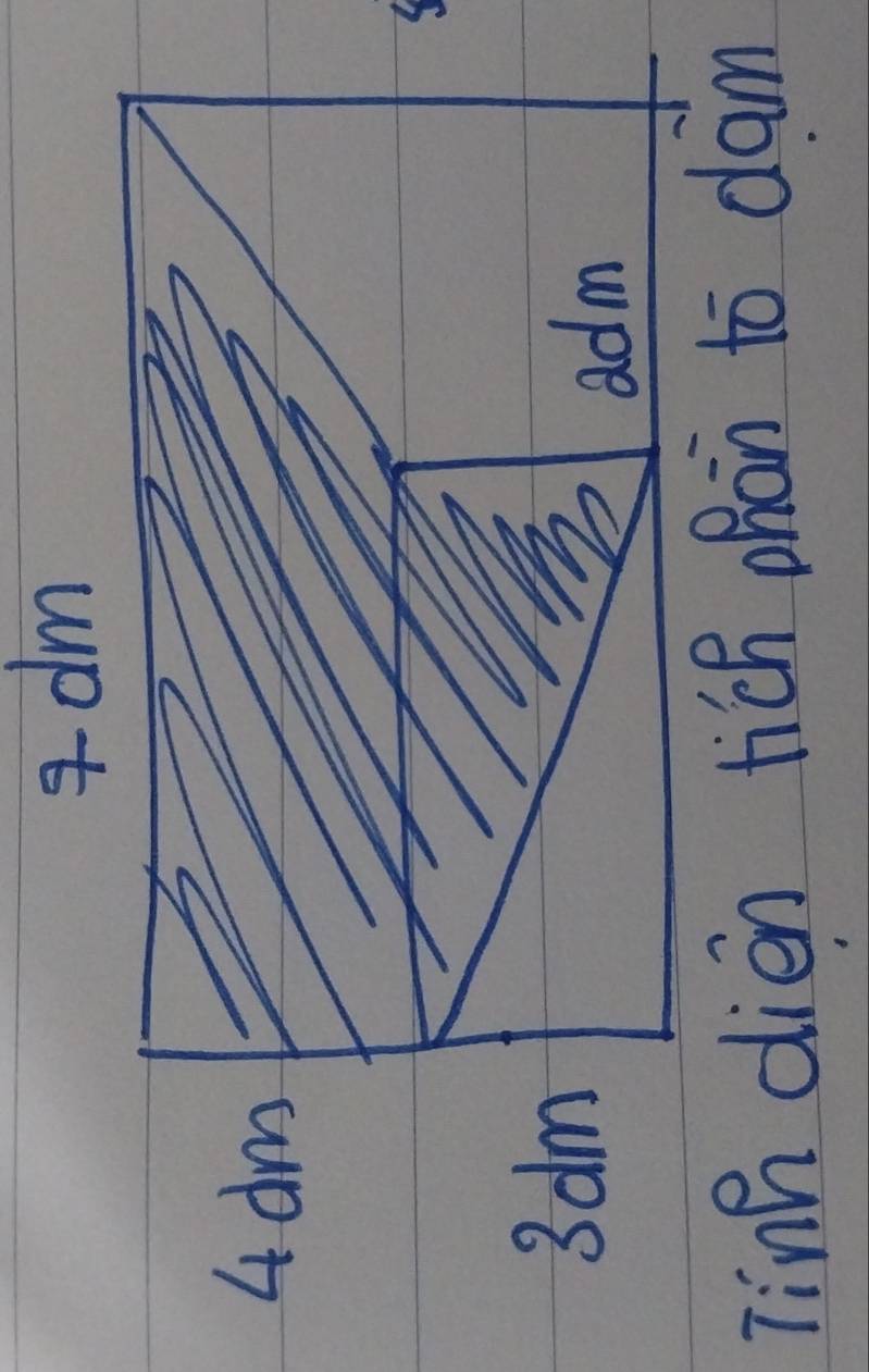 Idm
4 dm
3 d
Tinh dièn tich phàn to dam