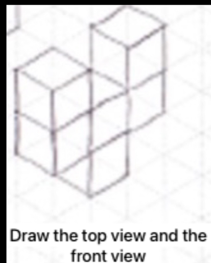 Draw the top view and the 
front view