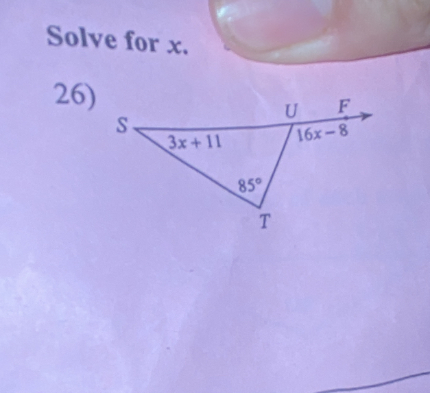 Solve for x.
26)