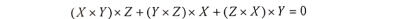 (X* Y)* Z+(Y* Z)* X+(Z* X)* Y=0