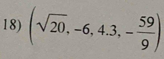 (sqrt(20),-6,4.3,- 59/9 )