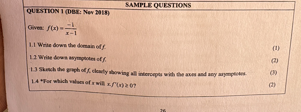 SAMPLE QUESTIONS
26