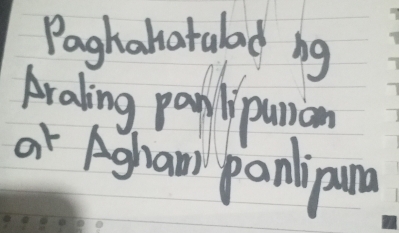 Paghahatalad ng 
Araling panlipuniaon 
or Aghan panlipun