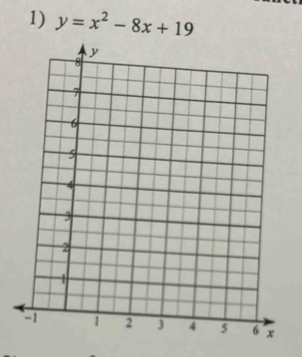 y=x^2-8x+19