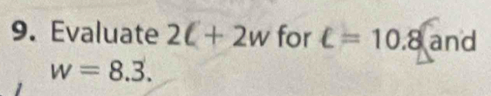 Evaluate 2C+2w for ell =10.8 i and
w=8.3.