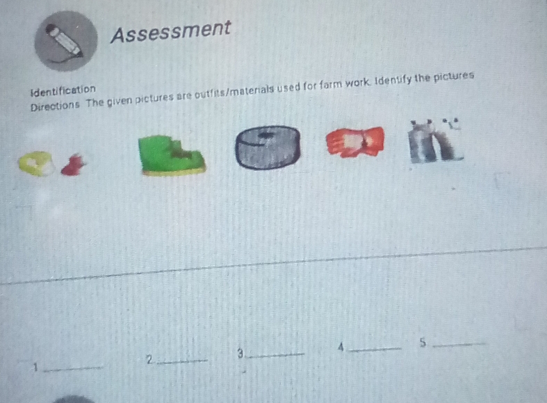 Solved: Assessment Identification Directions The given pictures are ...