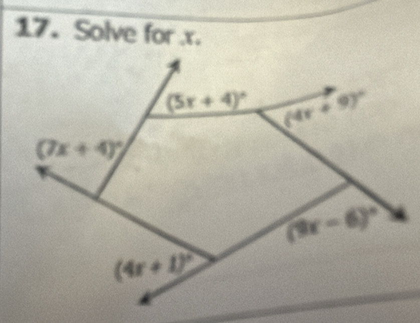 Solve for x.