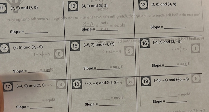 and (5,3) 13 (1,8) and (3,8)
1
Slope =_