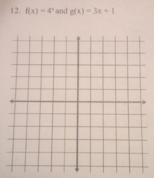 f(x)=4^x and g(x)=3x+1