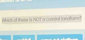 Which of these is NOT a coastal landform?