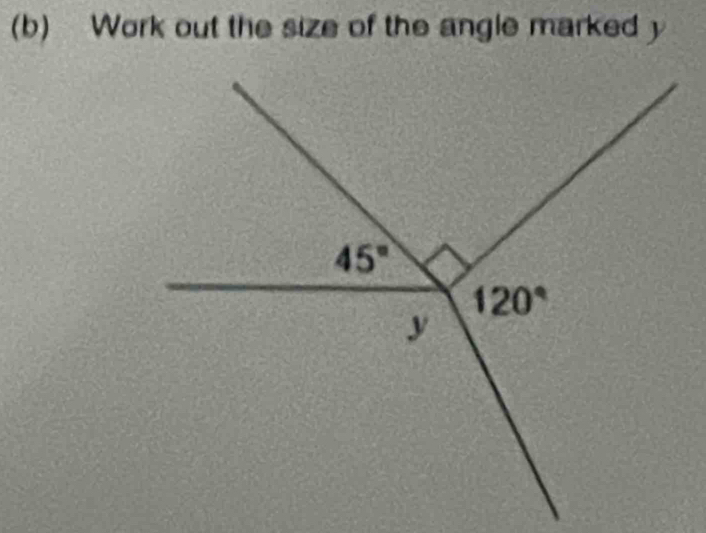 Work out the size of the angle marked y