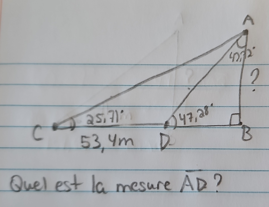 Ovel est Ia mesure overline AD ?