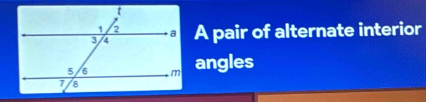 A pair of alternate interior 
angles