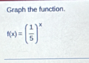 Graph the function.
f(x)=( 1/5 )^x