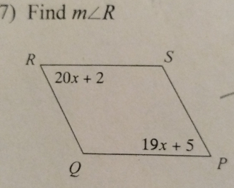 Find m∠ R