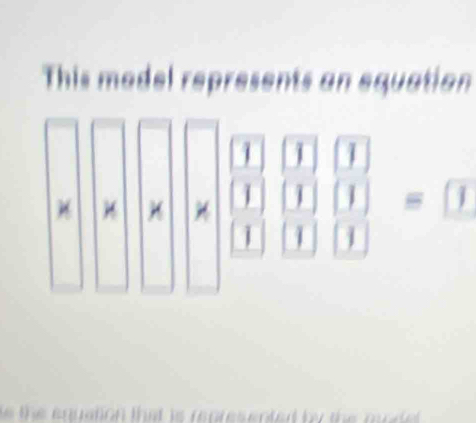 This model represents an equation