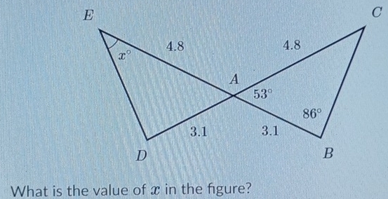 What is the value of x in the fgure?