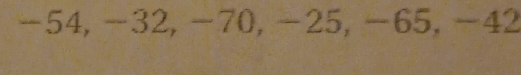 -54, -32, -70, -25, -65, -42