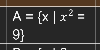 A= x|x^2=
9