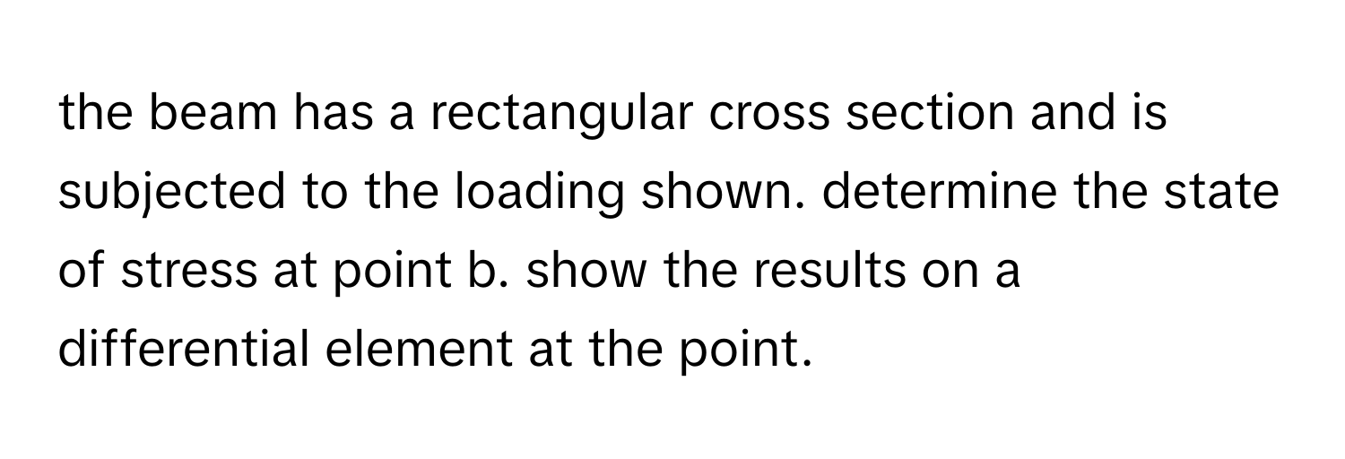 Solved: the beam has a rectangular cross section and is subjected to ...